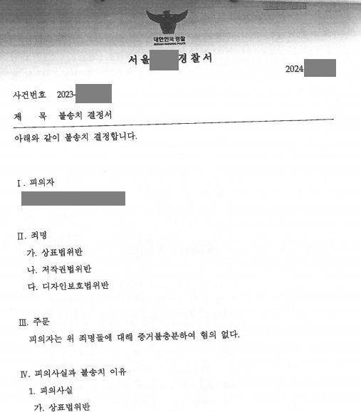 병행수입 상품 판매하다 상표권, 저작권, 디자인권 침해 고소당함 이미지 1